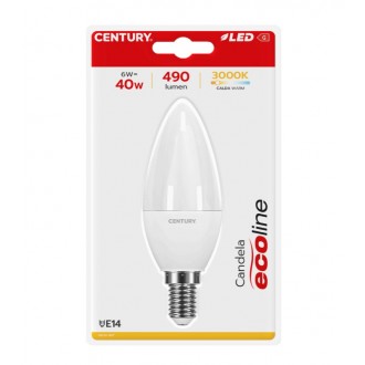 LAMP. LED ECOLINE CANDELA 6W - E14 - 3000K - 490 Lm - IP20 - BLISTER 1 pz.