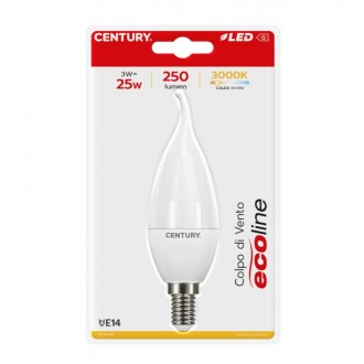 LAMP. LED ECOLINE C. VENTO 3W - E14 - 3000K - 250 Lm - IP20 - BLISTER 1 pz.