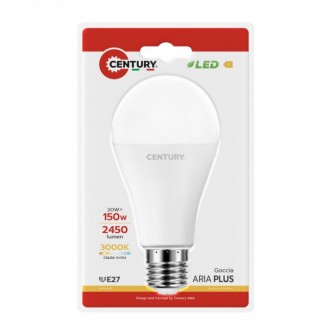 LAMP. LED ARIA PLUS GOCCIA A65 20W - E27 - 3000K - 2450 Lm - IP20 - BLISTER 1 pz.