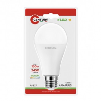 LAMP. LED ARIA PLUS GOCCIA A65 20W - E27 - 4000K - 2450 Lm - IP20 - BLISTER 1 pz.