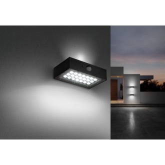 APPLIQUE LED SOLAR DOMINO MINI NERO 3W - 3000K - 350 Lm - IP65 - Color Box