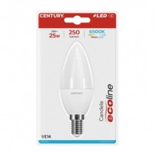 LAMP. LED ECOLINE CANDELA 3W - E14 - 6500K - 250 Lm - IP20 - BLISTER 1 pz.