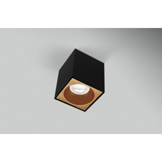 PLAFONIERA LED ESSENZA QUBE NERA/GOLD d. 80 - GU10 - IP20 - Color Box