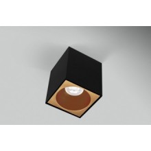 PLAFONIERA LED ESSENZA QUBE NERA/GOLD d. 96 - GU10 - IP20 - Color Box