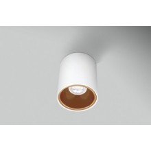 PLAFONIERA LED ESSENZA ROUND BIANCA/GOLD d. 96 - GU10 - IP20 - Color Box