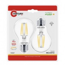 FIL. LED INCANTO GOCCIA CHIARA A60 8W - E27 - 2700K - 1055 Lm - IP20 - BLISTER 2 pz.