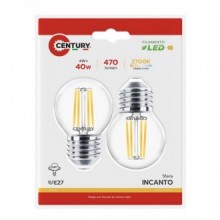 FIL. LED INCANTO SFERA CHIARA 4W - E27 - 2700K - 470 Lm - IP20 - BLISTER 2 pz.