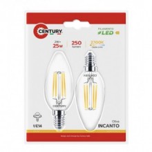 FIL. LED INCANTO CANDELA CHIARA 2W - E14 - 2700K - 250 Lm - IP20 - BLISTER 2 pz.