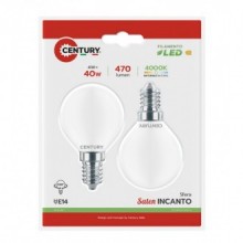 FIL. LED INCANTO SATEN SFERA 4W - E14 - 4000K - 470 Lm - IP20 - BLISTER 2 pz.