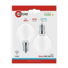 FIL. LED INCANTO SATEN SFERA 4W - E14 - 6500K - 470 Lm - IP20 - BLISTER 2 pz.