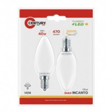 FIL. LED INCANTO SATEN CANDELA 4W - E14 - 3000K - 470 Lm - IP20 - BLISTER 2 pz.