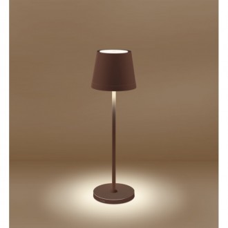 LAMP. DA TAVOLO LED LUME PLUS RICAR. CORTEN - 190 Lm - Dimm. - IP54 - Color Box