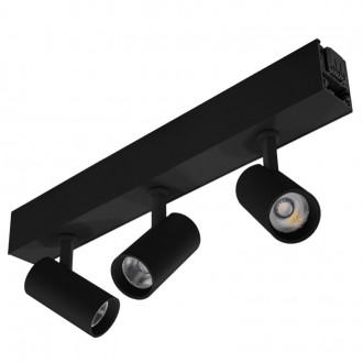 SPOTLIGHT LINEARE PRISMA 3 LUCI NERO 45W - Terminal Block - 3000K-4000K-5000K - 4500 Lm - IP20 - Box