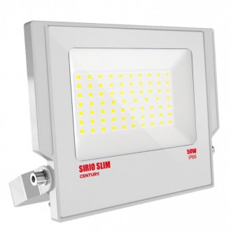 PROIETTORE LED SIRIO SLIM BIANCO 50W - 4000K - 5250 Lm - IP66 - Color Box