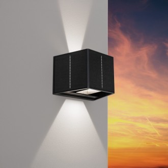 APPLIQUE LED UP&DOWN SOLARE QUADRATO NERO 3.30W - 3000K - 70 Lm - IP54